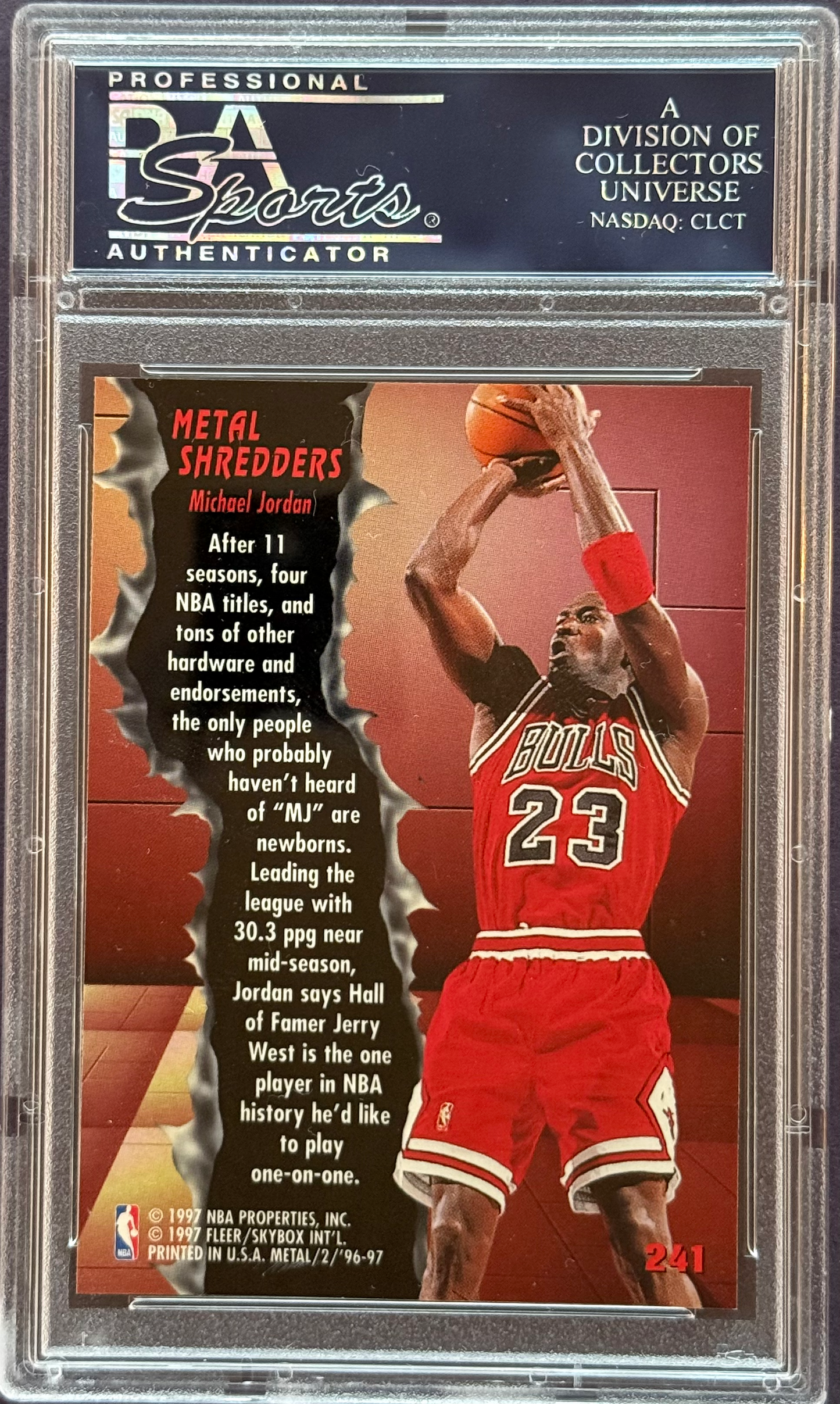 1996 Fleer Metal Michael Jordan #241 PSA 10