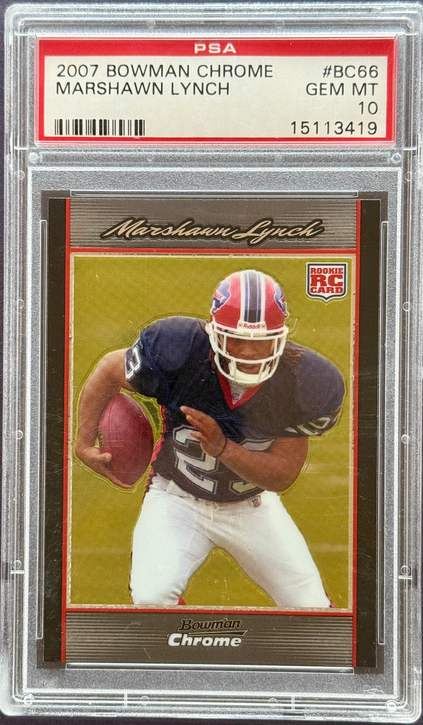 2007 Bowman Chrome Marshawn Lynch #BC66 PSA 10