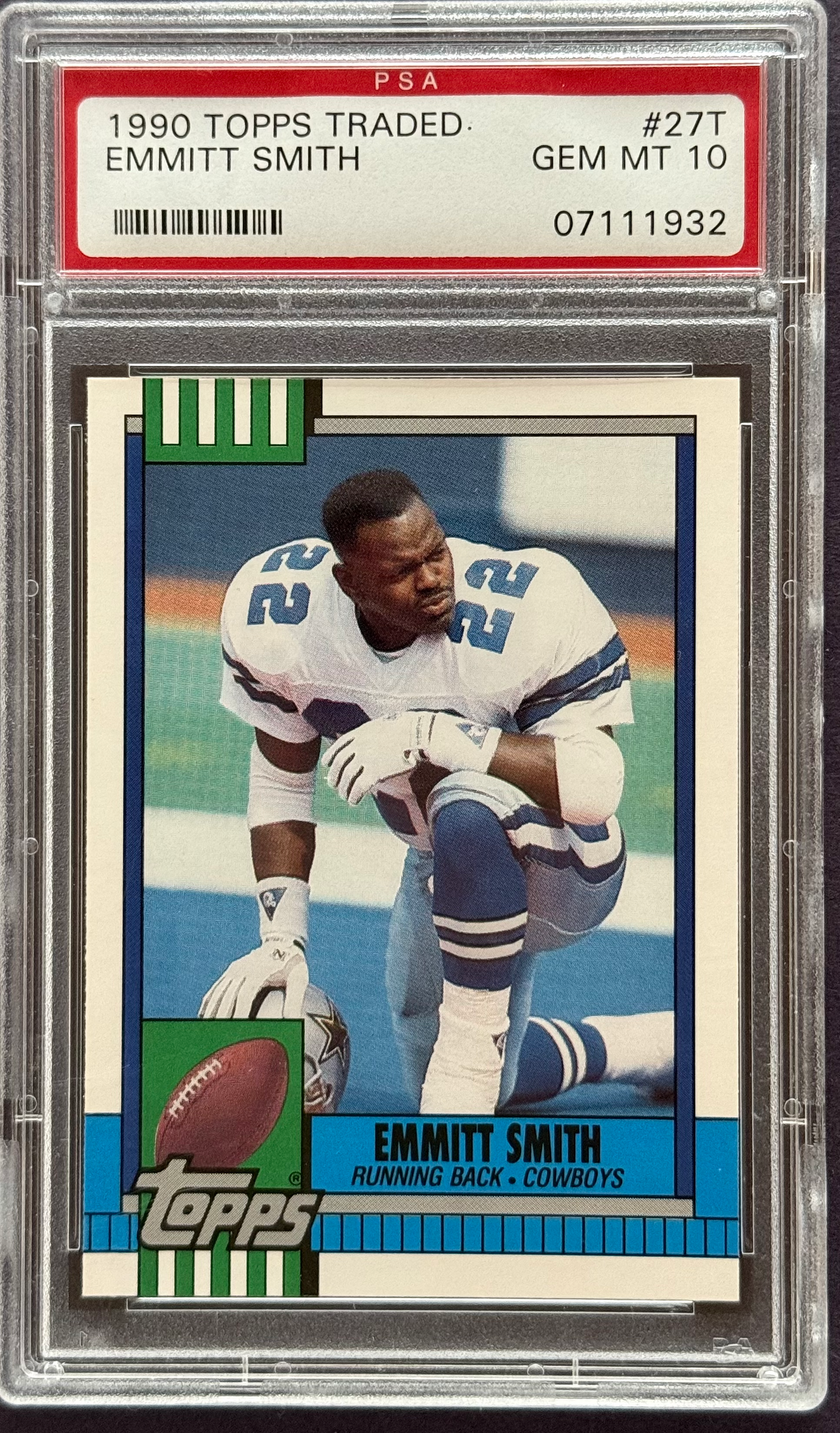 1990 Topps Traded Emmitt Smith #27T PSA 10