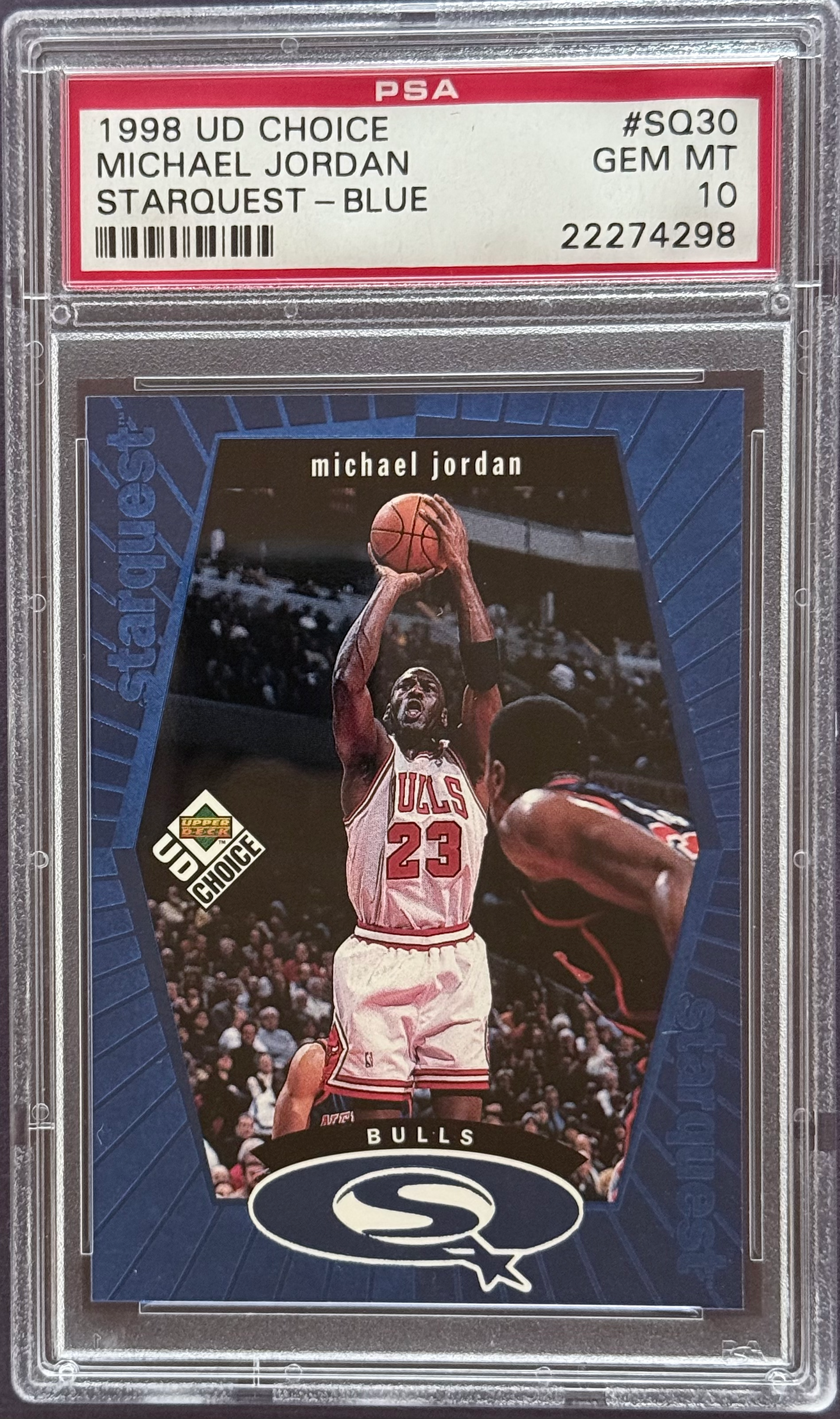 1998 UD Choice Michael Jordan Starquest - Blue #SQ30 PSA 10